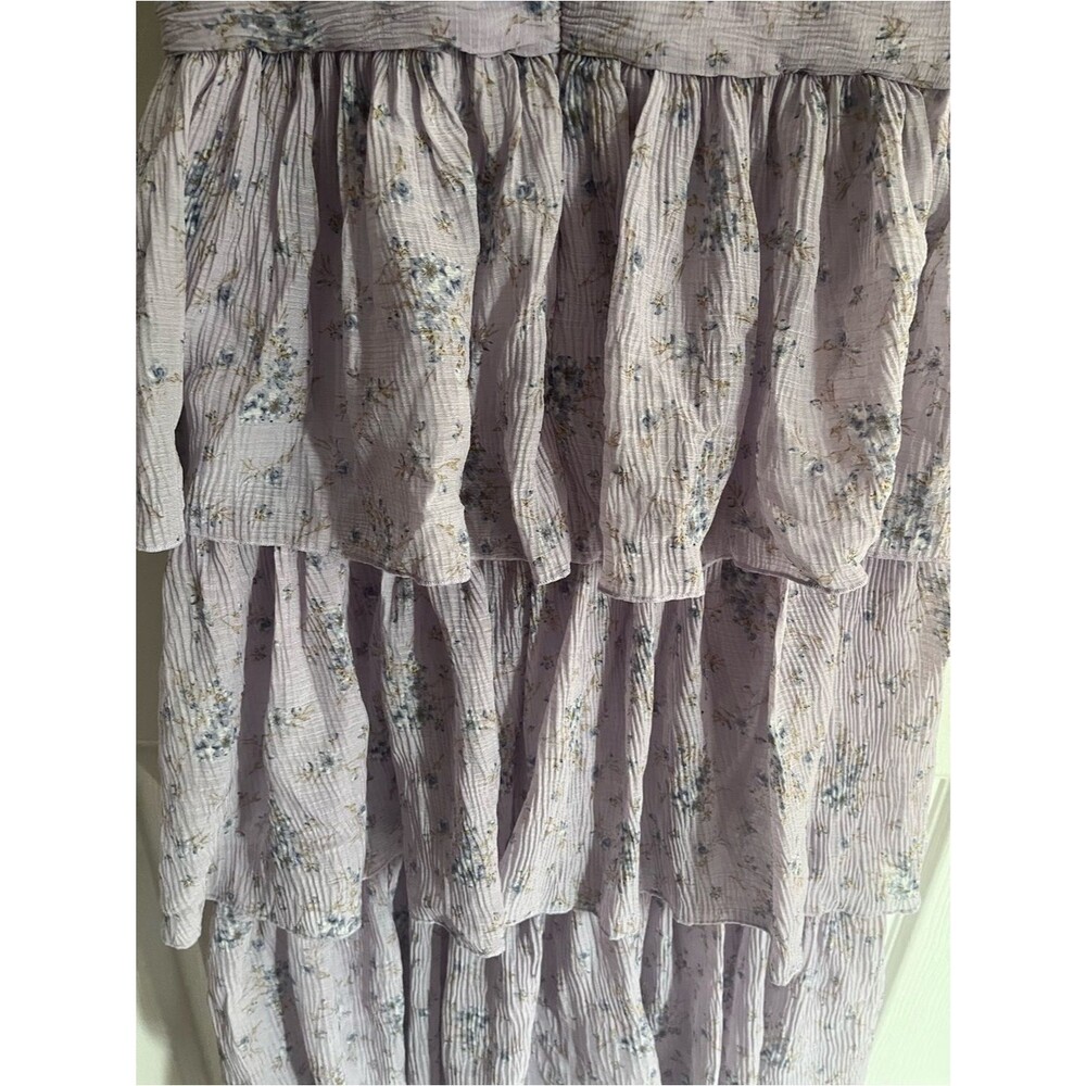 ASTR the Label Maxi Dress Emporia Lavender Floral Chiffon Wedding Guest size L - Picture 12 of 12